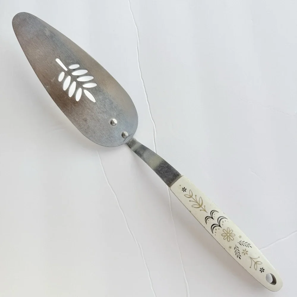 Vtg Ekco Flint Arrowhead Harvest Wheat Slotted Spatula Pointed Turner MCM 12.5